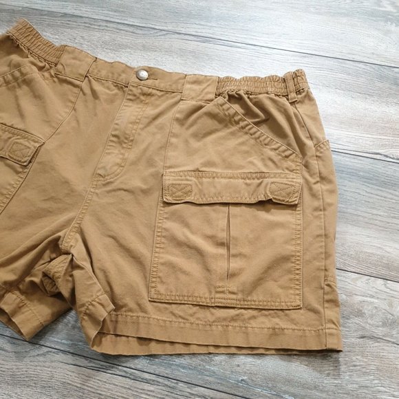 Cabelas Mens Cargo Shorts Earth Brown Canvas Wash Outdoor Camping Casual Work - Picture 3 of 11